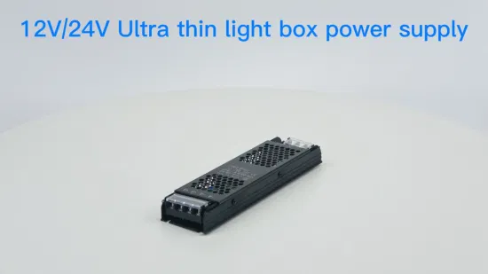 AC to DC 12V 20A 250W Black King Kong Ultrathin Light Box Power Supply for LED Strip Lights and UV Soft Film Advertising Light Box